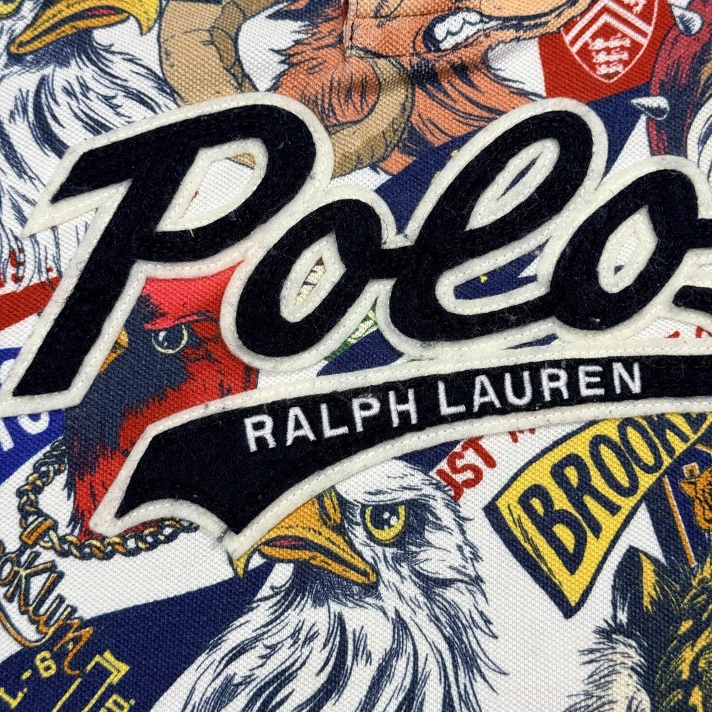 Polo Ralph Lauren Polo Shirt Boys 8 Multicolor All Over Print Chenille Logo - Picture 3 of 12